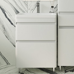 Style Line Тумба с раковиной напольная Атлантика 60, Люкс антискрейч, PLUS – фотография-2